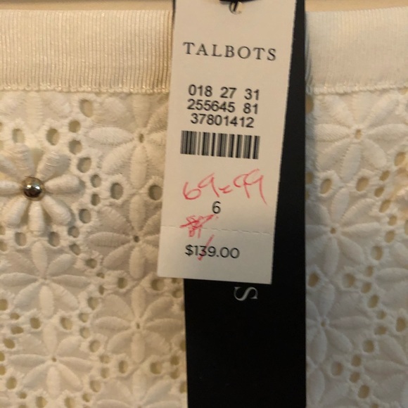 NWT Talbots Cream Eyelet Skirt - Picture 2 of 6